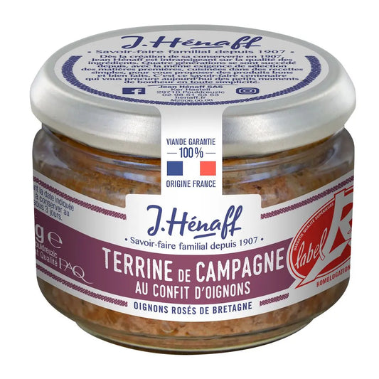 HENAFF Terrine of campagne with candied of oignons label red 180g