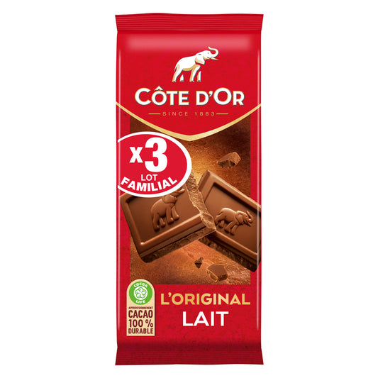 Chocolat au lait Côte d'Or L'Original 3x100g