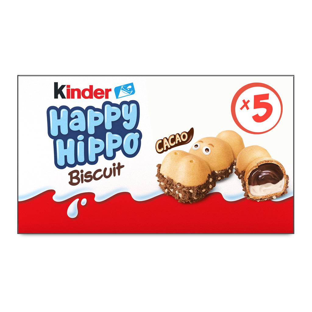 KINDER biscuits with milk and with cocoa - Happy Hippo 5x20g