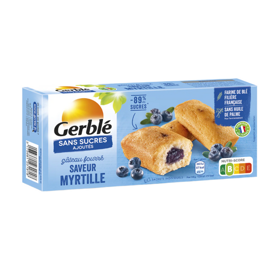 Gâteaux fourrés aux myrtilles GERBLÉ sans sucres ajoutés 150g