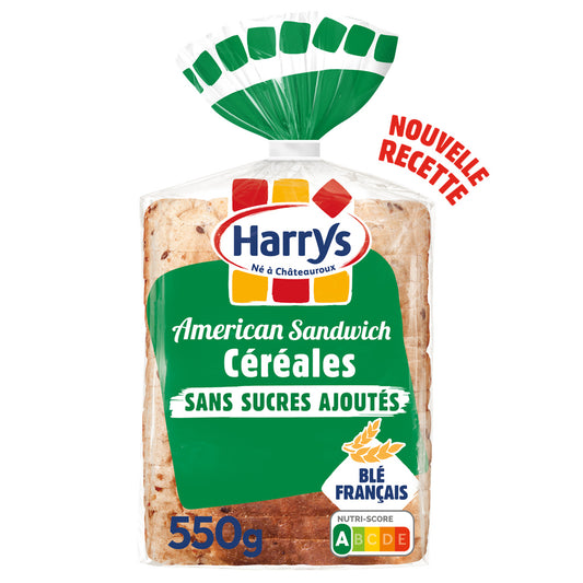 HARRYS sandwich bread cereal no added sugar - American Sandwich x14 - 550g*