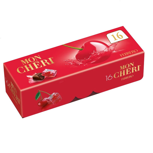 MON CHERI Bonbons au chocolat noir cerise et liqueur x16 - 168g