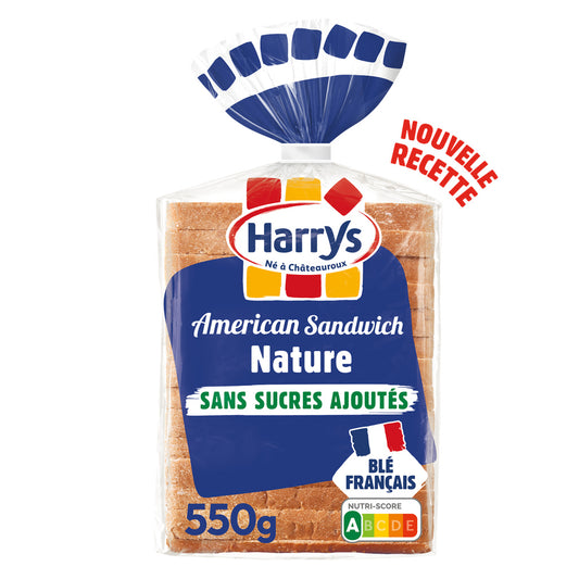 HARRYS sandwich bread plain no added sugar - American Sandwich x14 - 550g