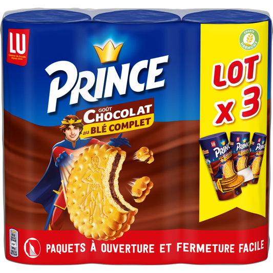 LU Prince - filled biscuits with blé complet flavor chocolate 3x300g