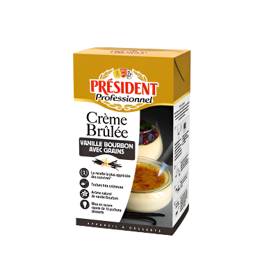 PRESIDENT Profesional Preparación para crema brûlée Granos de vainilla 1 L