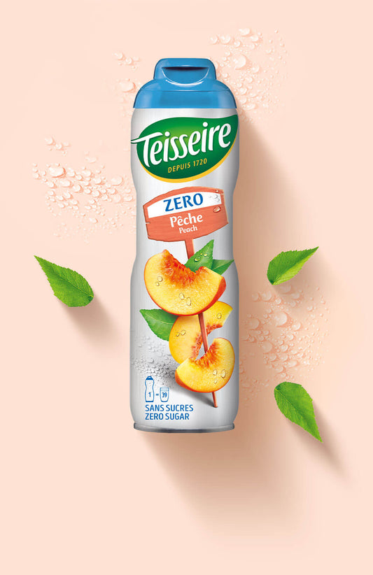 Bebida concentrada para diluir TEISSEIRE sabor pêssego, 0 açúcares, 60cl