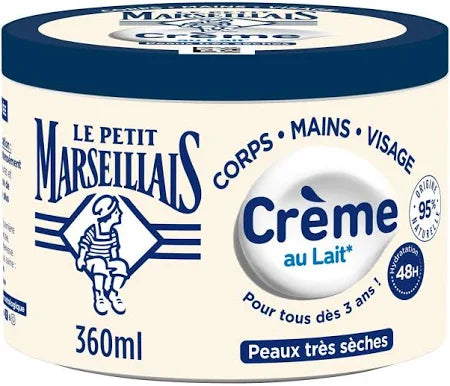 LE PETIT MARSEILLAIS Feuchtigkeitsspendende Mehrzweck-Creme Milch sehr trockene Haut 360ml Tiegel