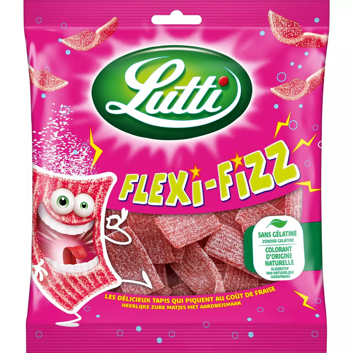 Caramelle gommose LUTTI Flexi-Fizz al gusto fragola 225g