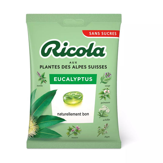 Caramelos Suizos RICOLA sin azúcar con Eucalipto y Hierbas 70g