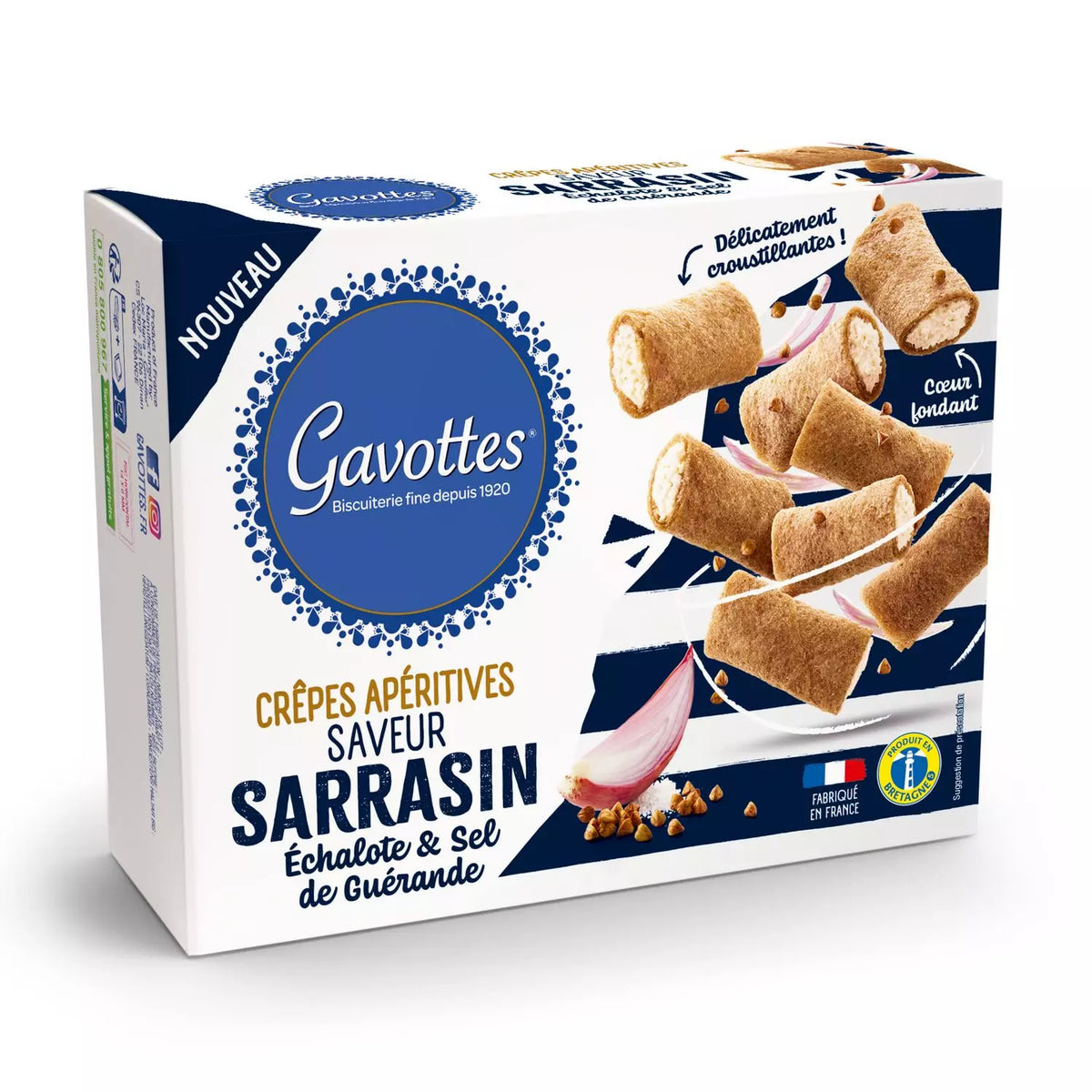 GAVOTTES Crêpes salate al grano saraceno, gusto scalogno e sale di Guérande, 80g
