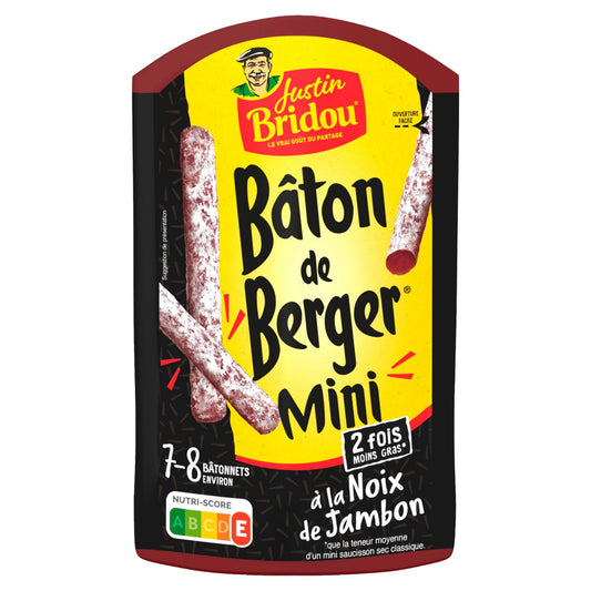 JUSTIN BRIDOU Mini Bâton of Berger with the walnuts of ham 80g (7-8 sticks)