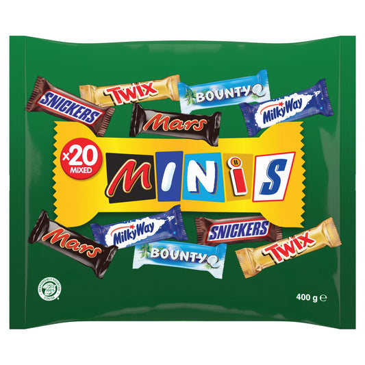 Mix de Mini Barras Mars Snickers Twix Bounty Milky Way 400g