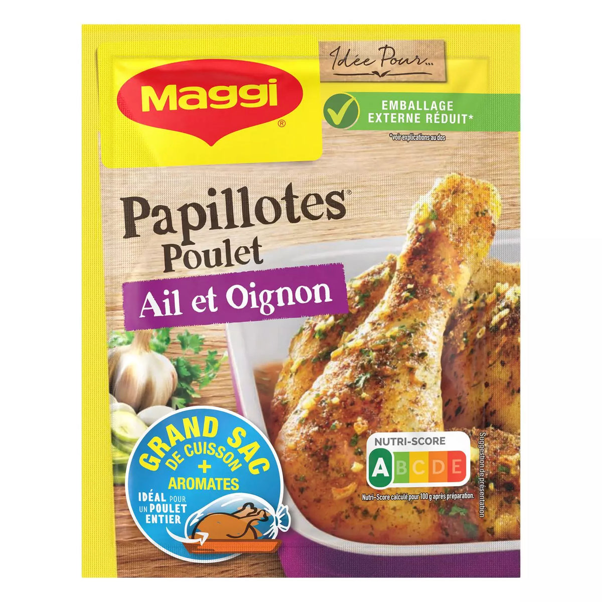 MAGGI Papillotes - Condimento per pollo all'aglio e cipolla 36 g