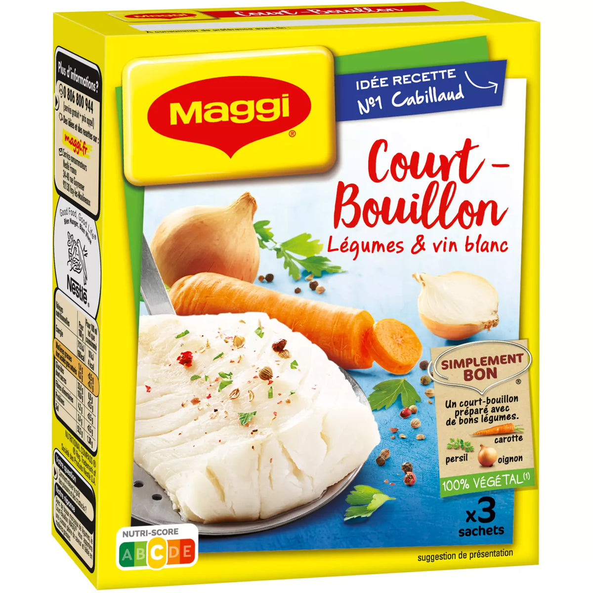 Court-bouillon aux légumes et vin blanc MAGGI (3 sachets) 150 g