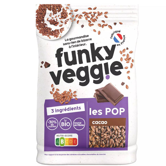 Cereais de Arroz Revestidos de Cacau Orgânico FUNKIE – Les Pop 300g