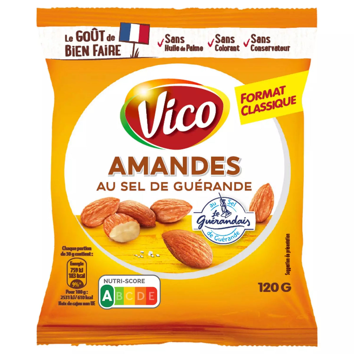 Amandes grillées VICO au sel de Guérande 120g