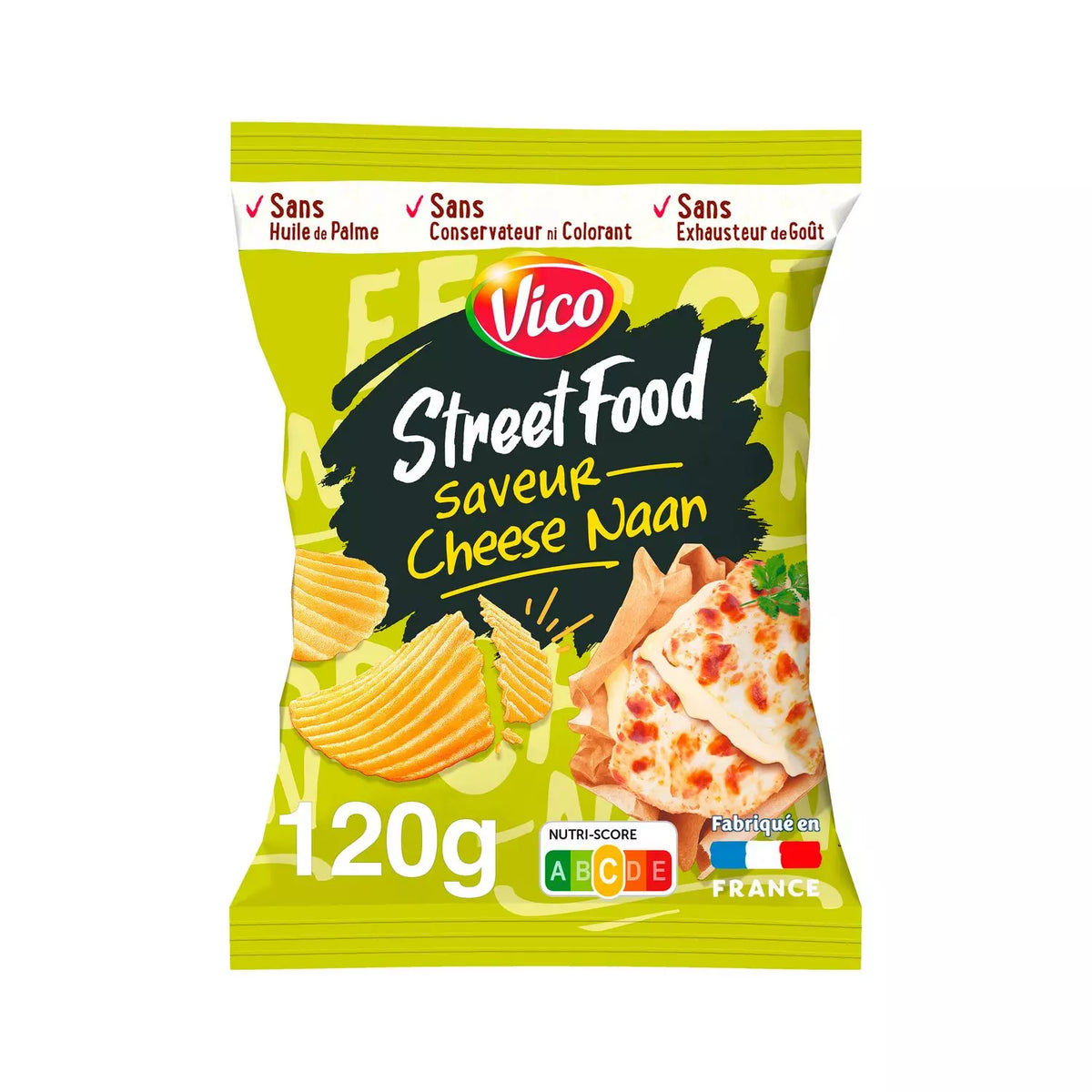 VICO Street Food Chips – Sabor Queijo Naan 120g