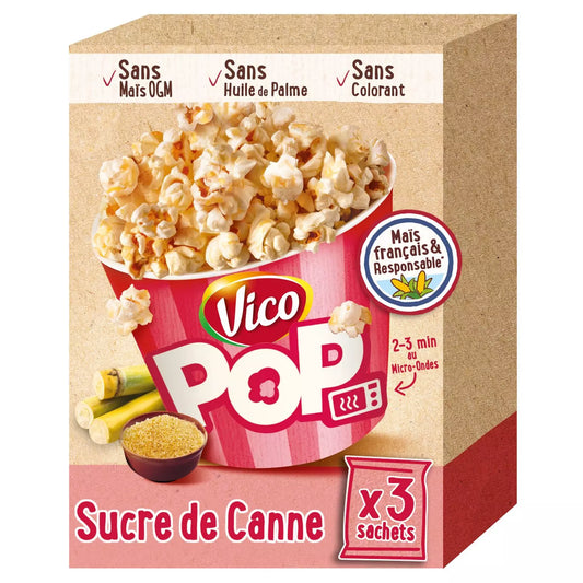 Popcorn allo zucchero di canna VICO – 3x80g (240g totali)