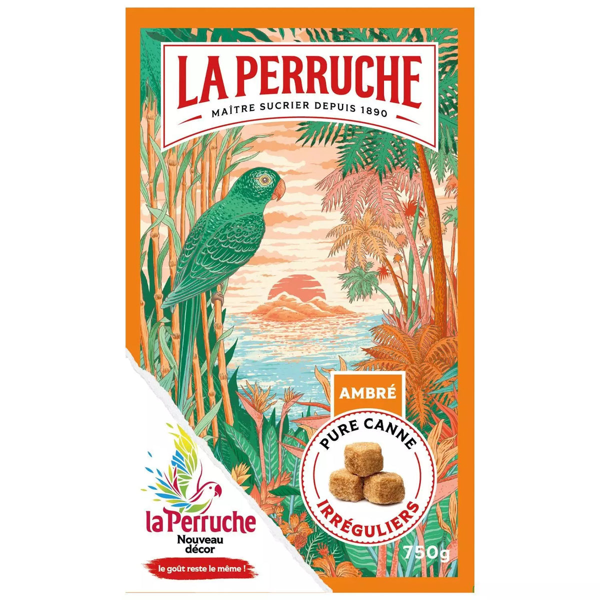 Açúcar de Cana Âmbar em Cubos BÉGHIN SAY La Perruche 750g