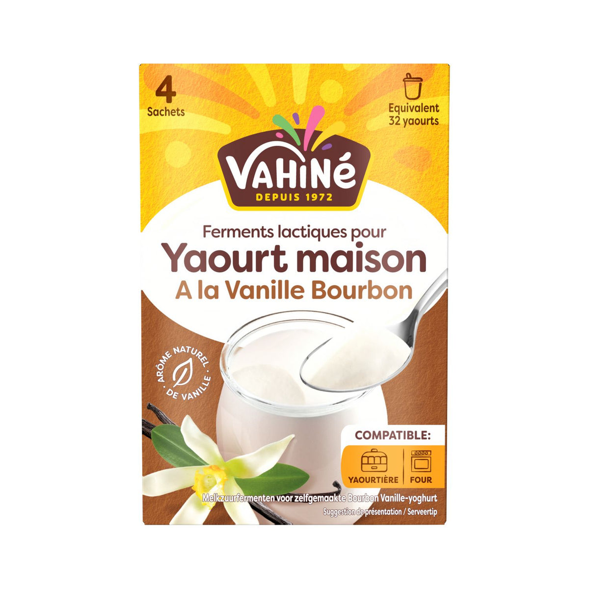 Ferment pour yaourt VAHINE à la vanille Bourbon 20g – Préparation pour yaourt maison